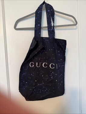 GUCCI Navy Constellation Canvas Tote